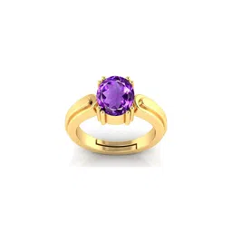 Pranjal Gems Unisex 8.25 Ratti 7.60 Carat Amethyst Studded Ring image 1