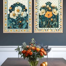 Kotart Green & White 2 Pieces Floral And Botanical Wooden Wall Arts-picture-34