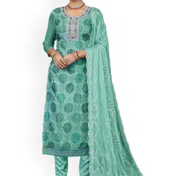 Maroosh Geometric Embroidered Organza Unstitched Dress Material-image-25