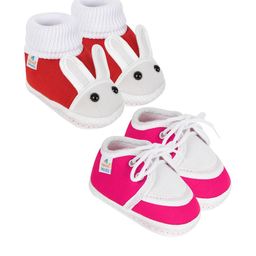 NESKA MODA Red Cotton Booties-picture-49