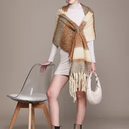 Cayman Checked Frayed Woollen Scarves-picture-16