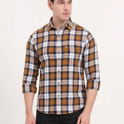 Greenfibre Men Slim Fit Tartan Checks Checked Casual Shirt-picture-35