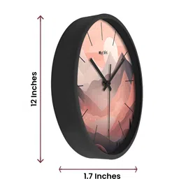 OLIVE TREE Black & Pink Printed Contemporary Wall Clock image 2