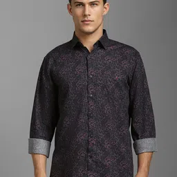 Louis Philippe Sport Men Spread Collar Floral Printed Cotton Slim Fit Casual Shirt-picture-38