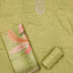 TAVAS Embroidered Sequinned Unstitched Dress Material image 4