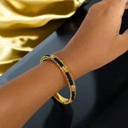 Pihtara Jewels Set Of 2 Gold-Plated Beaded Bangles-picture-27