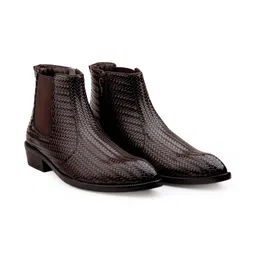 Bxxy Men Textured Casual Block-Heeled Chelsea Boots image 3