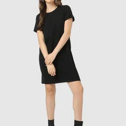 GAP Women Pure Cotton Solid Above Knee T-Shirt Dress-picture-12
