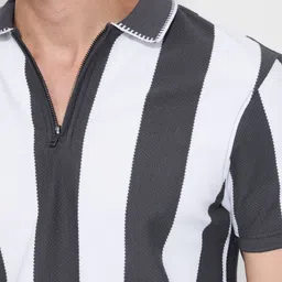 The Souled Store Striped Polo Collar T-shirt image 4