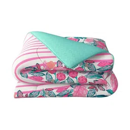 Portico Pink & White Floral Printed AC Room 120 GSM Double Bed Comforter image 4