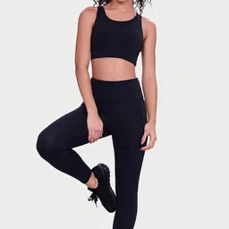 Enamor Ease Women High Rise 4-Way Stretchable Gym Tights with Drawstring & Pockets image 2