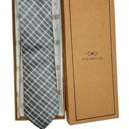 The Tie Hub Men Checkered Silk Neck Tie-image-40