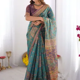 MAHARANI COUTURE Ethnic Motifs Pure Cotton Jamdani Saree-picture-34