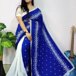 RIDDHIMAN FASHION Ethnic Motifs Printed Saree-image-20