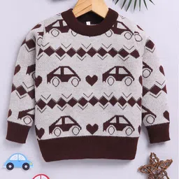 Toonyport Boys Conversational Design Full Sleeve Woollen Pullover-picture-11