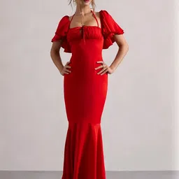 WANQUILA Butterfly Sleeves Maxi Longline Top Dress-image-50