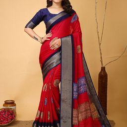 Anouk Rustic Zari Silk Blend Designer Sungudi Saree-picture-27