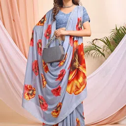 Leelavati Floral Printed Pure Chiffon Saree image 4