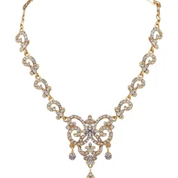Anouk Gold Plated American Diamond Studded Necklace And Earrings image 5