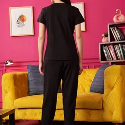 Clovia Pack Of 2 Printed V-Neck Pure Cotton Top & Pyjama image 3