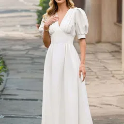 all about you Women Puff Sleeve Fit & Flare Dress-image-42