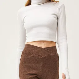 Olalook Women Regular Fit Bootcut Trousers image 2