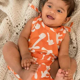 A Toddler Thing Babies Cotton Knot Type Romper Citrus Splash-picture-39