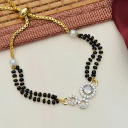 Anouk Gold-Plated Artificial Stones and Beads Mangalsutra image 3