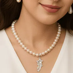 Nui Artificial Stone-Studded & Pearls Beaded Jewellery Set-image-26