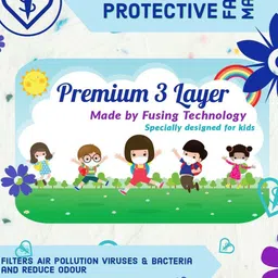 SUBHUSHA Kids Pack Of 2 3 Layer Cartoon Outdoor Mask image 2