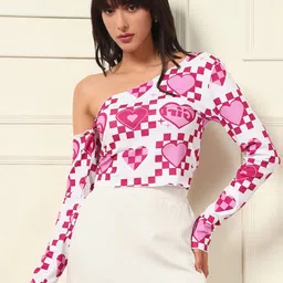 BAESD Print One Shoulder Top image 3