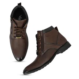 Vellinto Men Round Toe Mid-Top Lace-Ups Regular Boots image 5