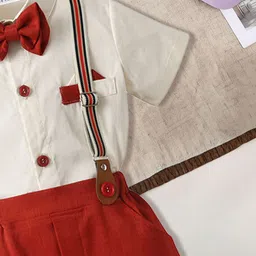 FOREVER FRIDAY Boys Pure Cotton Shirt With Shorts & Suspender image 3