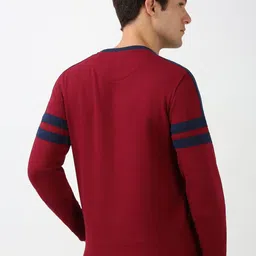 Peter England Casuals Men Colourblocked Round Neck Cotton Pullover Sweatshirt image 5