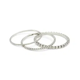 ALDO Set Of 3 Silver American Diamond Studded Bangles-picture-53