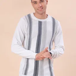 V-Mart Men Striped Round Neck Cotton Pullover-picture-40