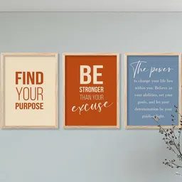 walllane Motivational Wall Art With Frame Home Decor Wall Painting For Living Room Office Bedroom image 5