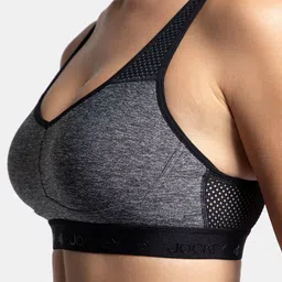 Jockey Wirefree Padded Tactel Nylon Full Coverage Sports Bra with Cross Back Styling-AP21 image 5