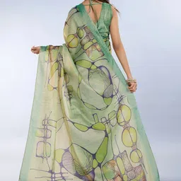 DAATAR Abstract Printed Saree With Blouse Piece image 5