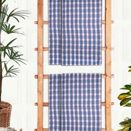 Aura Blue & White 4 Pieces Printed Cotton 210 GSM Waffle Ultra Absorbent Bath Towel-image-28