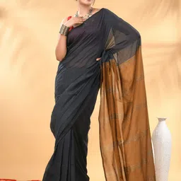 Charukriti Solid Pure Cotton Saree With Zari strpied Pallu-image-13