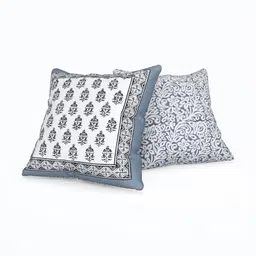 Myntra Elegant Homes Grey & White Set of 5 Ethnic Motifs Square Cushion Covers image 5