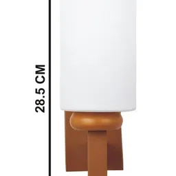 1ST TIME White & Brown Wood Contemporary Cylinder Shaped Wall Lamp image 2