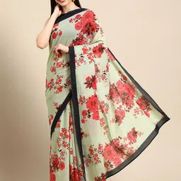 BUTA BUTI Floral Pure Cotton Saree-picture-34