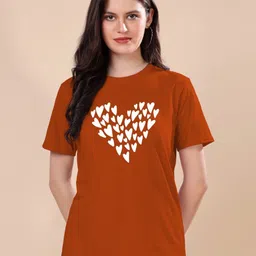 TQH Women Graphic Printed Round Neck Cotton Oversized T-shirt-picture-24