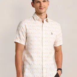 U.S. Polo Assn. Men Geometric Printed Casual Regular Fit Shirt-picture-24