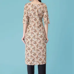 Ethnic basket Women Multicoloured Poly Crepe Kurta Sets image 2