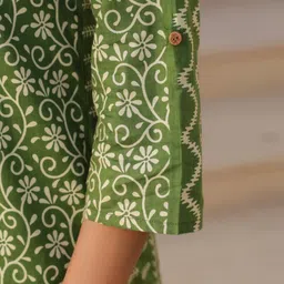 HERE&NOW Floral Printed Mandarin Collar Tunic & Trousers image 3