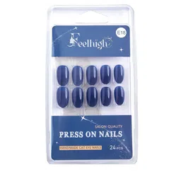 FEELHIGH Set Of 24 Press On Cat Eye Reusable Nails - E-18 image 1