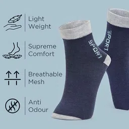 MJE Unisex Pack Of 5 Printed Anti-Odour Ankle-Length Socks image 2